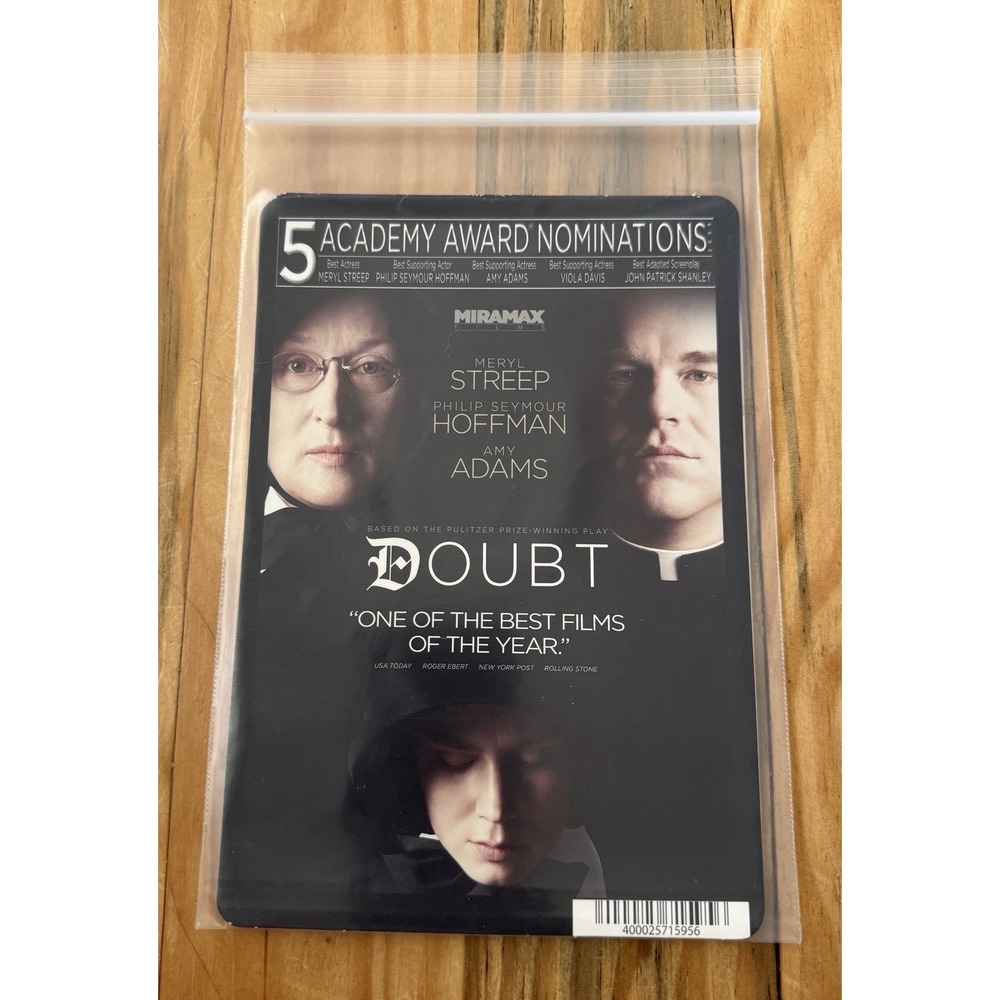 DOUBT - BLOCKBUSTER VIDEO BACKER CARD 5"X8" Streep Hoffman Adams